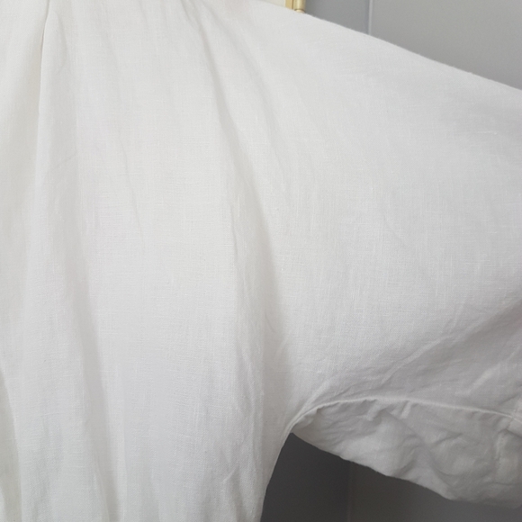 Aritzia Babaton Tahoma Blouse 100% Linen Cream Sz S - Picture 10 of 15